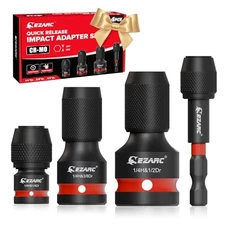 4PCS Impact to 1/4 Hex Converter Set for Ratchet Wrench Drivers