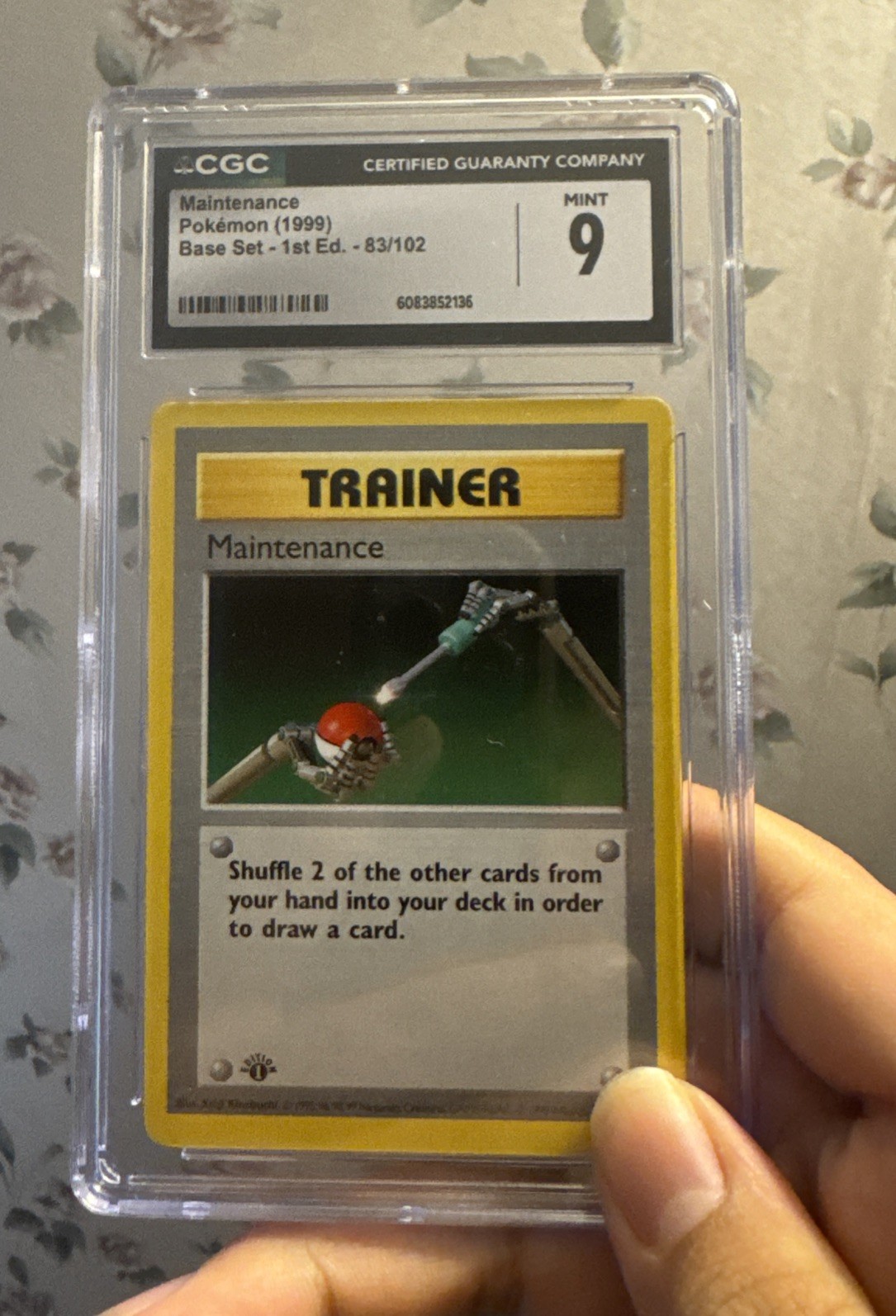 1999 Pokemon 1st Edition Shadowless Maintenance Base Set 83/102 CGC 9 Mint! WOTC