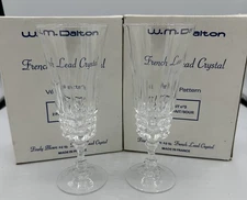 W.M. Dalton French Lead Crystal Parfait/Sour Glasses Verite Pattern Unit No. 3