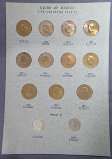 LOTTO MONETE DEL MESSICO 5 CENTAVOS TIPO MISTO COLLEZIONE MONETE MONDIALI (13) 🌈⭐🌈