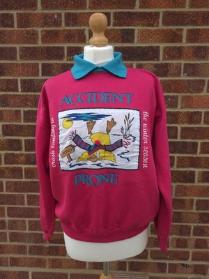 Vintage Neuheit hässlicher Winter Weihnachten heiß rosa koreanischer Kragen Pullover Gr. 12