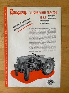 Bungartz T 5 Four Wheel Tractor Diesel Brochure 