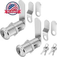 Cerradura Cam Tubular 1-1/2", 2 Pcs Con Gancho Y  llaves De Llaves Similares