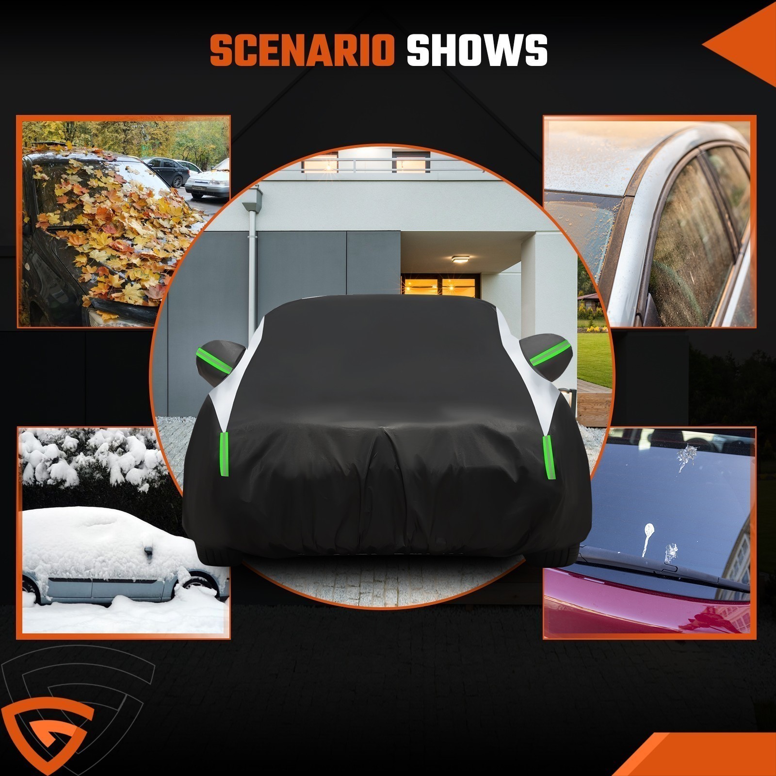 Full Car Cover Outdoor Waterproof Breathable Rain Snow All-Weather Protection