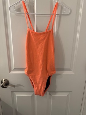 JOLYN  Dayno 3  One Piece Swimsuit Size 28 Neon Orange/ Melon Open Back