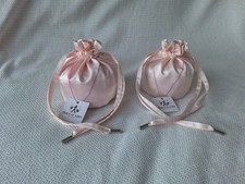 2x drawstring pink satin wedding handbags
