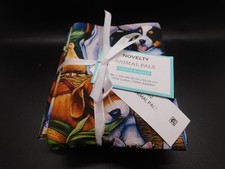 Novelty Animal Pals Fat quarter fabric bundle 18"x21" 100 cotton