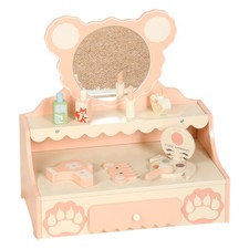 Little Girls' Makeup Table with Mirror Kids Vanity Set with Storage Drawer