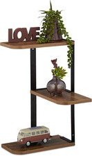 Scaffale Da Parete Ad Angolo, 3 Ripiani a Zigzag, Mensola a Muro, 42,5X26,5X26,5