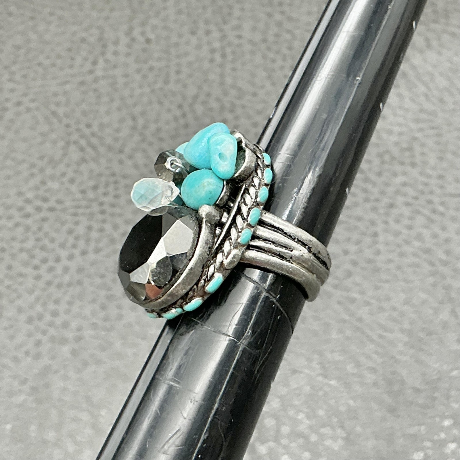 Chico's Statement Ring Size 7 Turquoise Cluster S… - image 9