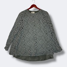 Show Me Your Mumu Womens Tunic Top Large Green Lace Overlay Romantic Boho