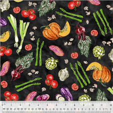 Food Fabric Farmstand Blackboard Veggie Medley Vegetables Windham YARD