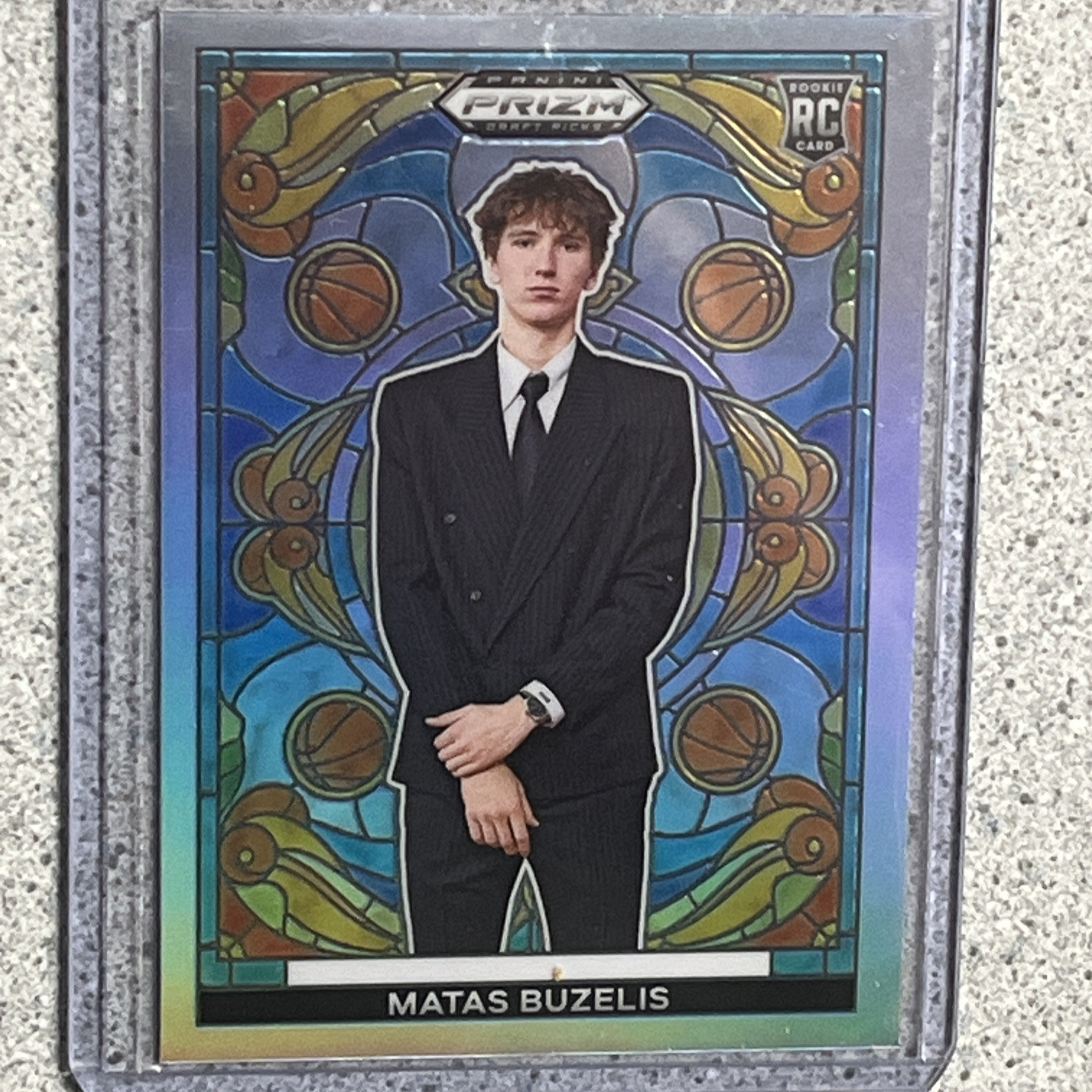 Matas Buzelis 2024 Panini Prizm Draft Stained Glass SSP Rookie Case Hit