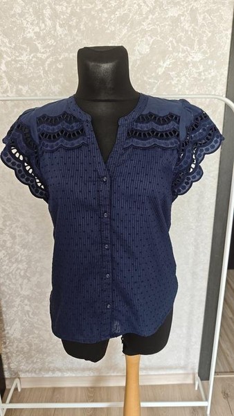 Women Oasis Shirt Navy Cotton 44