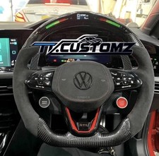 VW MK8 Carbon Fibre LED Steering Wheel - Message Us First To Customise Yours
