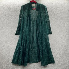 Vintage Lace Sheer Layering Duster Dress L Forest Fairy Festival Lace Up Boho