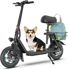 Gyroor Electric Scooter for Adults  Teens with Seat, 450W Motor, Upgraded Stabl