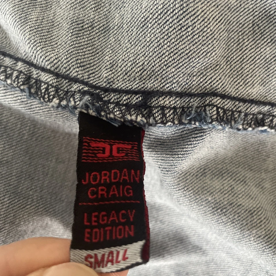 Рубашка на пуговицах мужская Jordan Craig искусственно состаренная кислотная вареная краска джинсовая размер маленький - Изображение 4 из 4