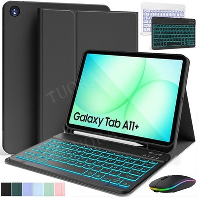 Hülle mit Beleuchtete Tastatur Für Samsung Galaxy Tab A11+ A9+ S9 S10 FE S8 S7