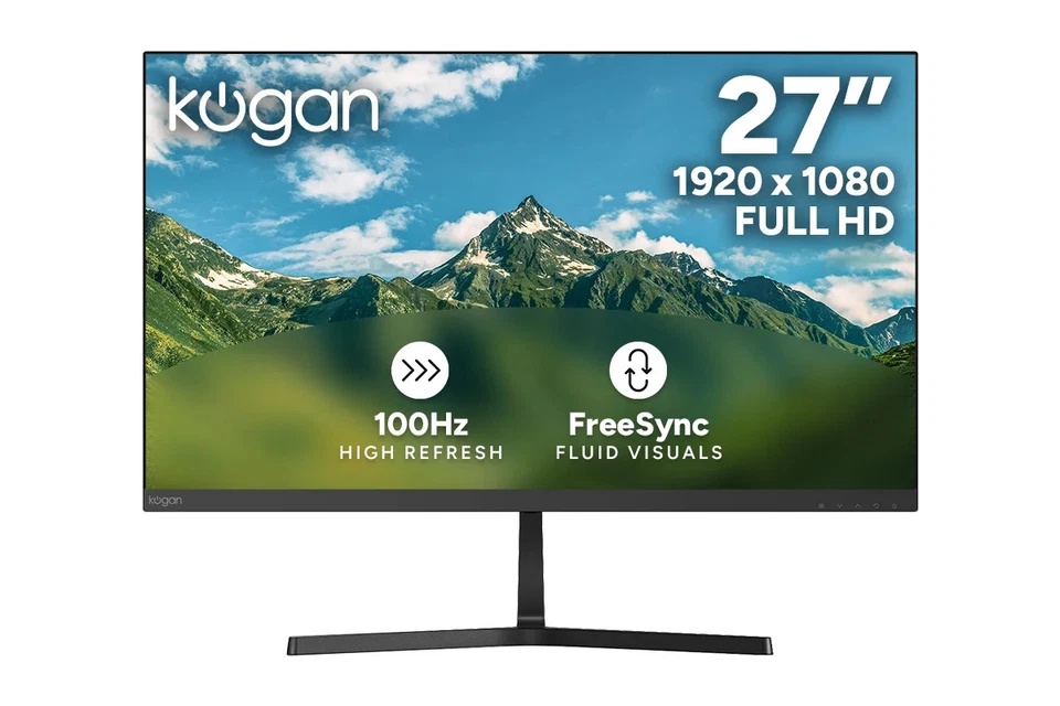 Kogan 27" Full HD 100Hz Frameless FreeSync Monitor (1920 x 1080), 27 Inch,