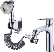 Faucet Sink Hose Sprayer Attachment Set Bathtub Shower Spray Head with Diverter