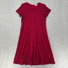 Coldwater Creek Dress Womens 16P Lace Floral Dress Short Sleeve Fairy Whimsical