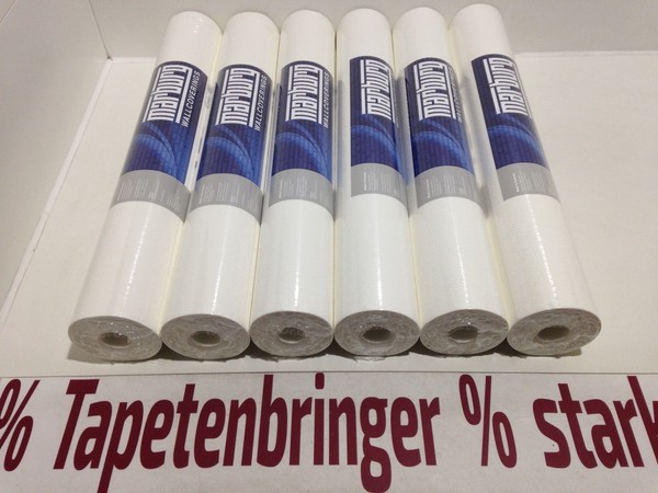 Vliestapete Marburg 6X 58403 (6Rollen) Uni Struktur Streifen Weiß Restposten-image