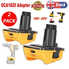 2X 18V To 20V MAX DCA1820 Adapter Converter For DEWALT 20 Volt Li-ion Battery UK