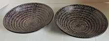 2 Tabletops Lifestyles CELESTIAL Black & White Coal Soup or Pasta Bowl 7"