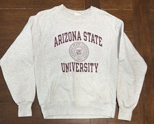 Men s Arizona State Size S Champion Reverse Weave Grey Crewneck Sweater