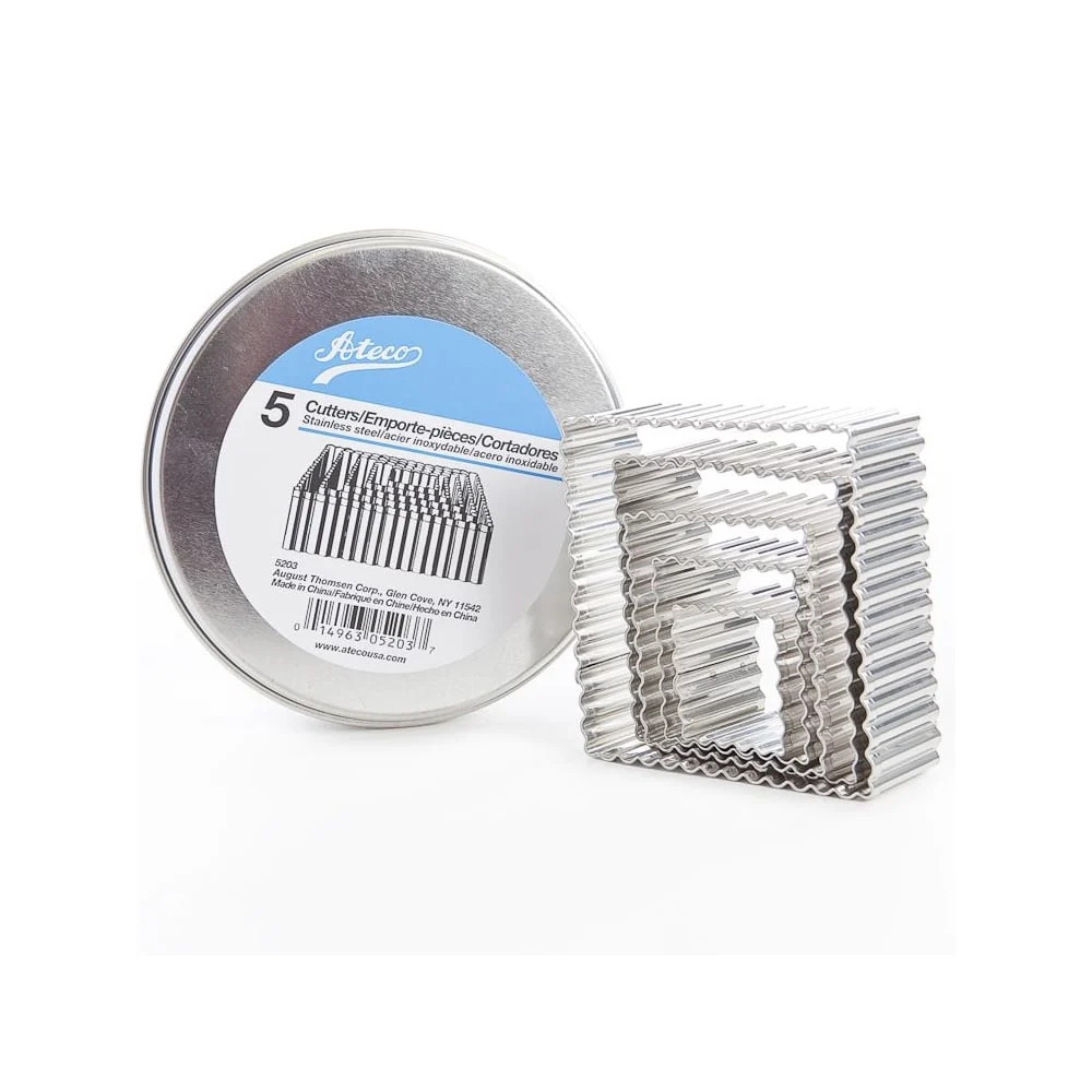 Fluted Square Cutters - 5 Piece Set
