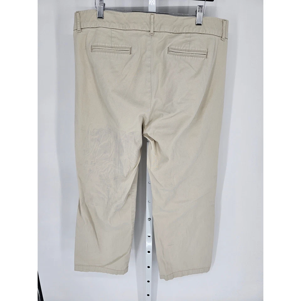 Pantalones de gabardina para mujer JM Collection color tostado tiro medio corte bota talla 16 PS Foto 2 de 4