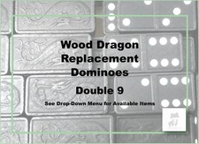 Replacement Vintage Halsam Dragon Back Wood Dominoes-Pick 