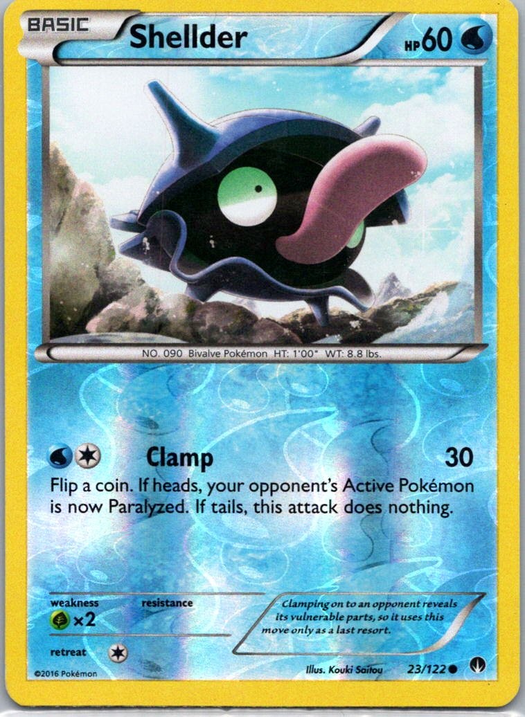 Pokemon TCG Shellder 23/122 BREAKpoint Rev Holo LP