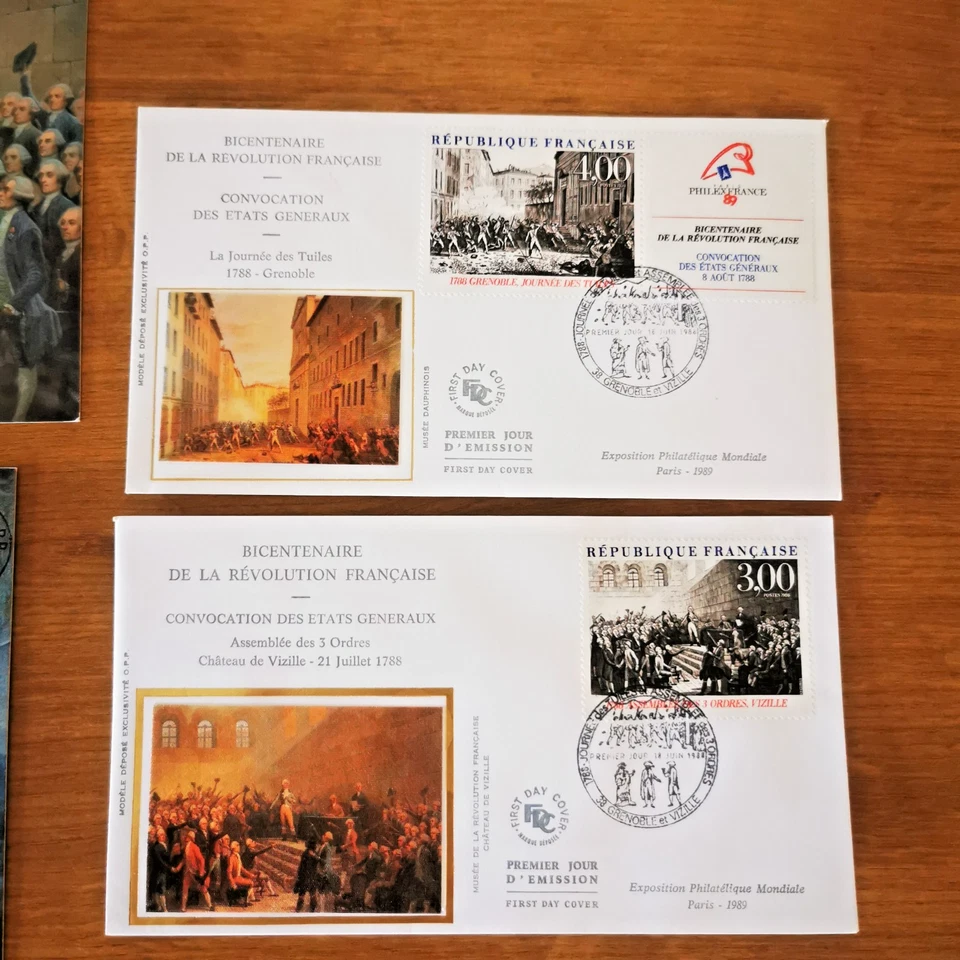 ⭐ FRANCE Lot 4 Documents Bicentenaire Révolution FR 1988 - FDC 1er Jour Timbre⭐ - Photo 4/4