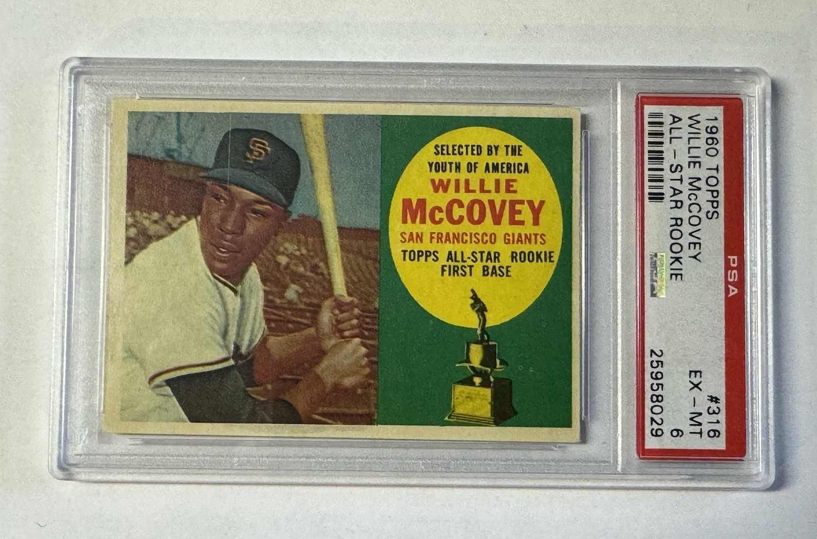 1960 Topps 316 Willie McCovey RC PSA 6