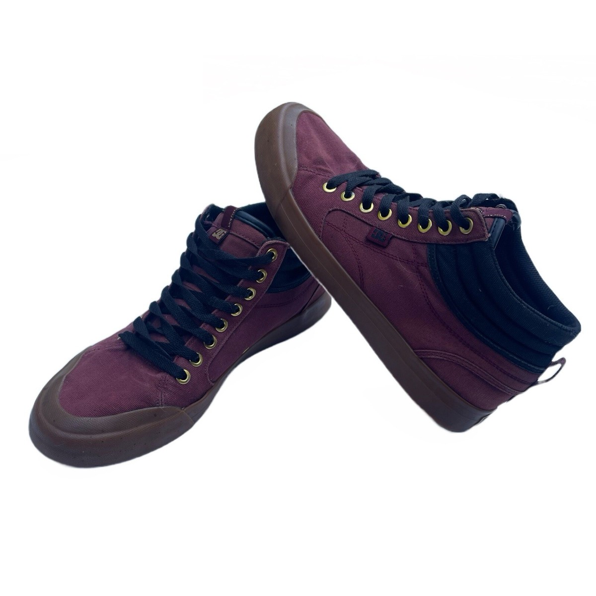 Used DC Shoes Evan Smith Hi Top Skate Shoes Burgundy Men display picture 3