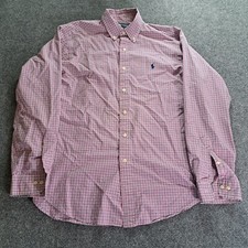 Ralph Lauren Shirt Mens Size 16 34/35 Plaid Classic Fit Button Down