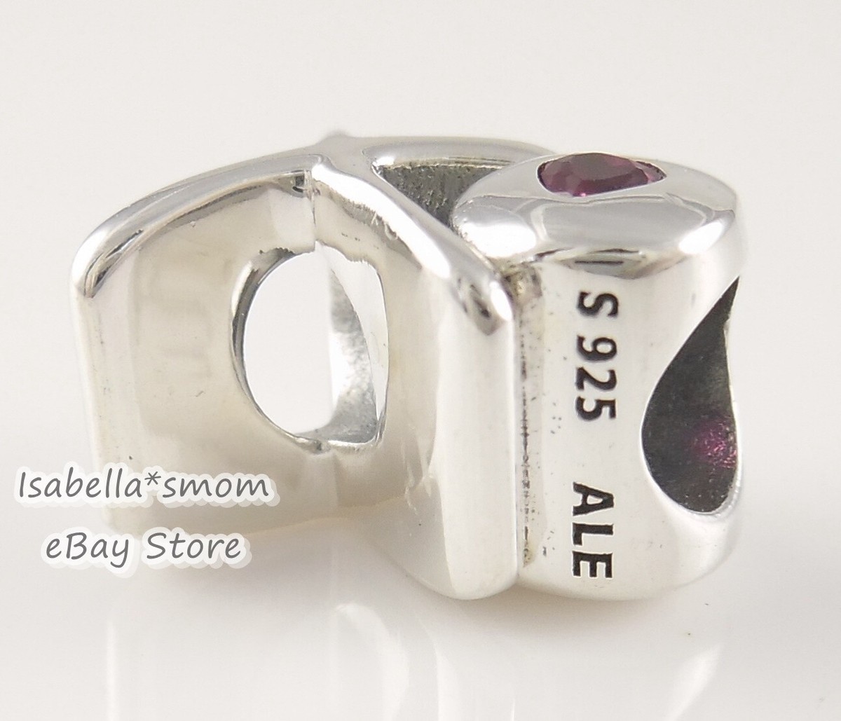 XO SCRIPT Authentic PANDORA Love HUG KISS Red HEART Charm