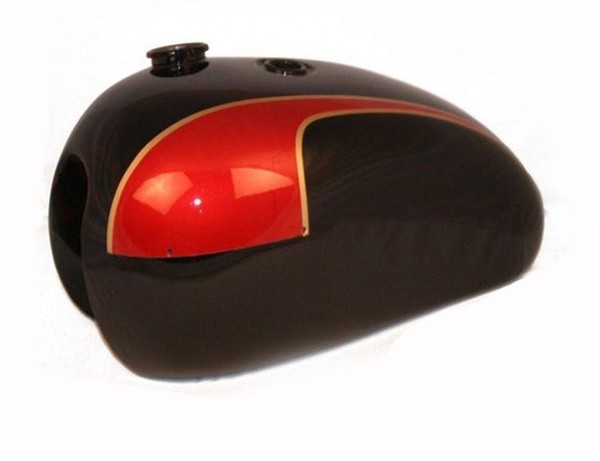 Benzintank Bonnie Schwarz Rot Bemalt FüR Triumph T140 Bonneville 73 - 78 Aes-image