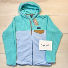    NWT Patagonia micro d fleece jacket full zip Kids Teal Green XL 14