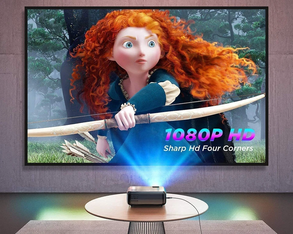 BOMAKER WiFi Projector, Full HD Native 1080P Supported Portable Projector, 6500  - Image 2 of 4