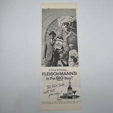 Fleischmann's Whiskey 1964 Print Ad 5"x13.75" Unisphere New York World's Fair