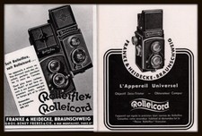AD LOT OF 2 1934 - 37 ADS CAMERA FRENCH ROLLEIFLEX ROLLEICORD