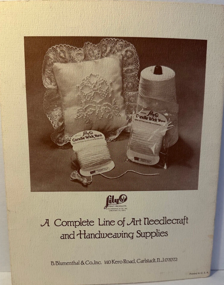 CANDLEWICK DESIGN BOOK. LILY CRAFT PRODUCTS. CANDLEWICKING DESIGN 1982 - Image 2 of 3