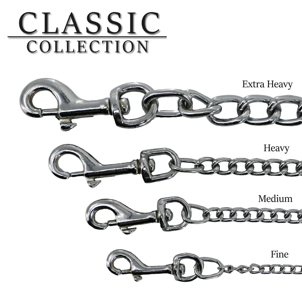 Chain Dog Lead - Brown Tan Leather. Extra Heavy - 50cm (75KG). - Image 4 of 4