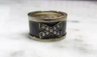 Vintage Sterling Silver Black Enamel Band Ring w/ Clear Stones ~ 8.6g ~ 15-G984