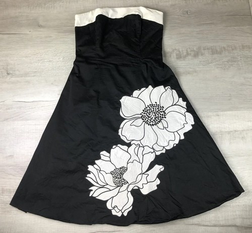 White House Black Market Dress Floral Design Strapless Women’s Size 6
