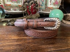 Mex. Taxco Lg Heavy Sterling Silver Belt Buckle Set Nu   1.3/8-75  - 39-41   