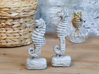 Chic Antique Seepferdchen Auf Sockel ( Grau, 15 Cm, Maritim, Sommerdeko, Deko )